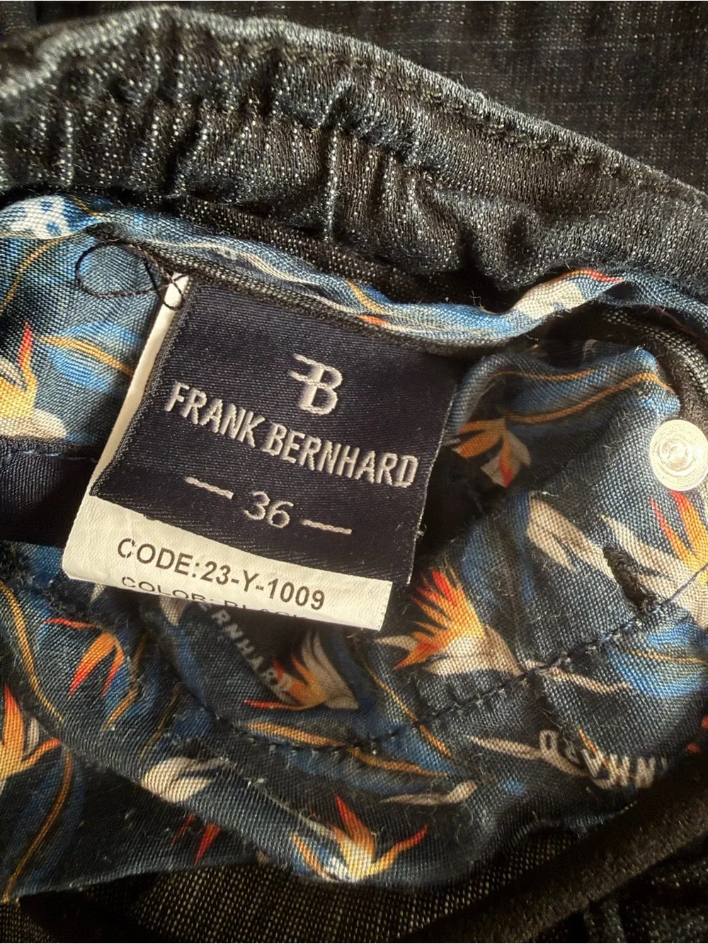 Frank Bernhard Men's Black/Blue Straight Leg Jeans Mens 36